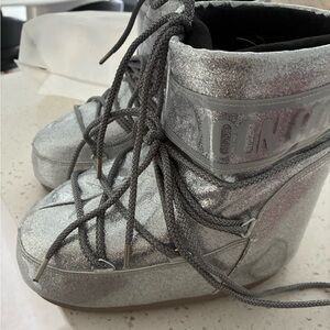 Moon Boot Shiny Silver Winter Boots
